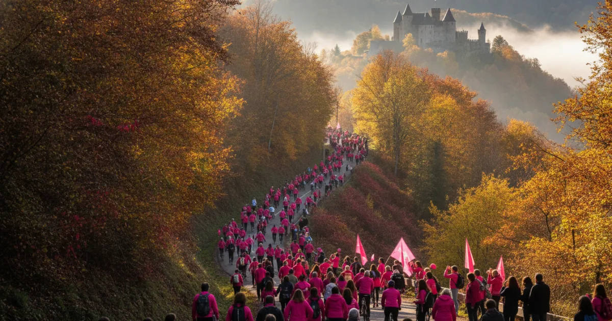 Montée rose du Haut-Koenigsbourg, Bergheim